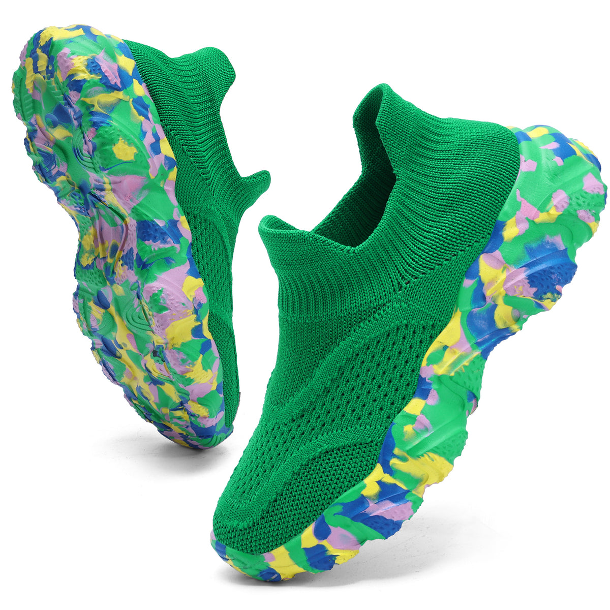 CZV Kids' Sock Sneakers Lightweight Breathable Slip-On Shoes for Boys & Girls - Non-Slip Casual Walking Shoes for Toddler/Little Kid