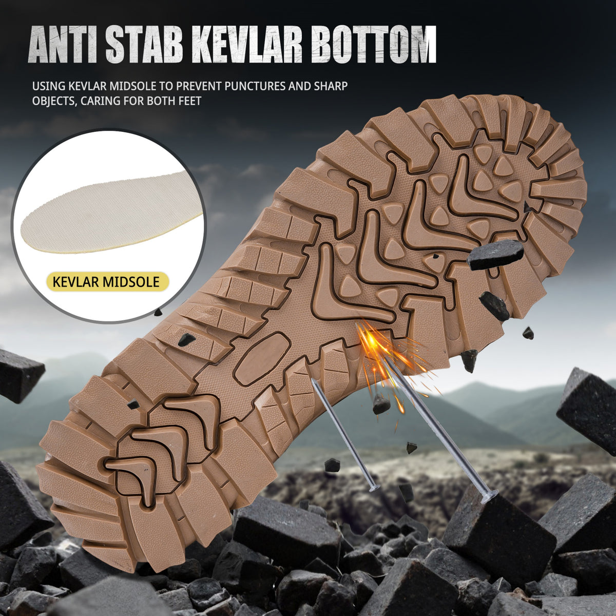 AMOX Steel Toe Boots for Men Comfortable Lightweight Work Boots for Men Slip Resistant High Top Steel Toe Safety Shoes Puncture Resistant Midsole for Construction Warehouse Work