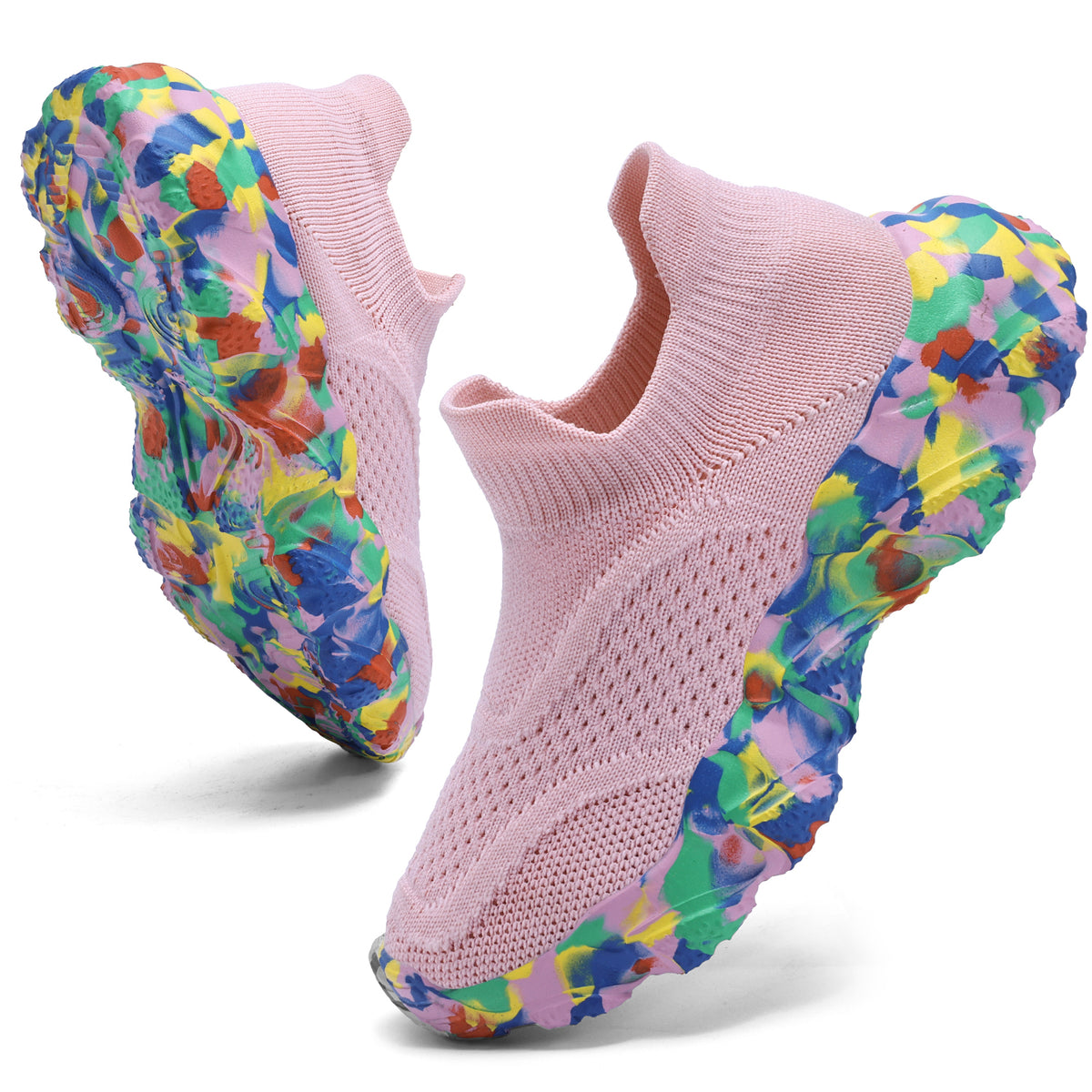 CZV Kids' Sock Sneakers Lightweight Breathable Slip-On Shoes for Boys & Girls - Non-Slip Casual Walking Shoes for Toddler/Little Kid
