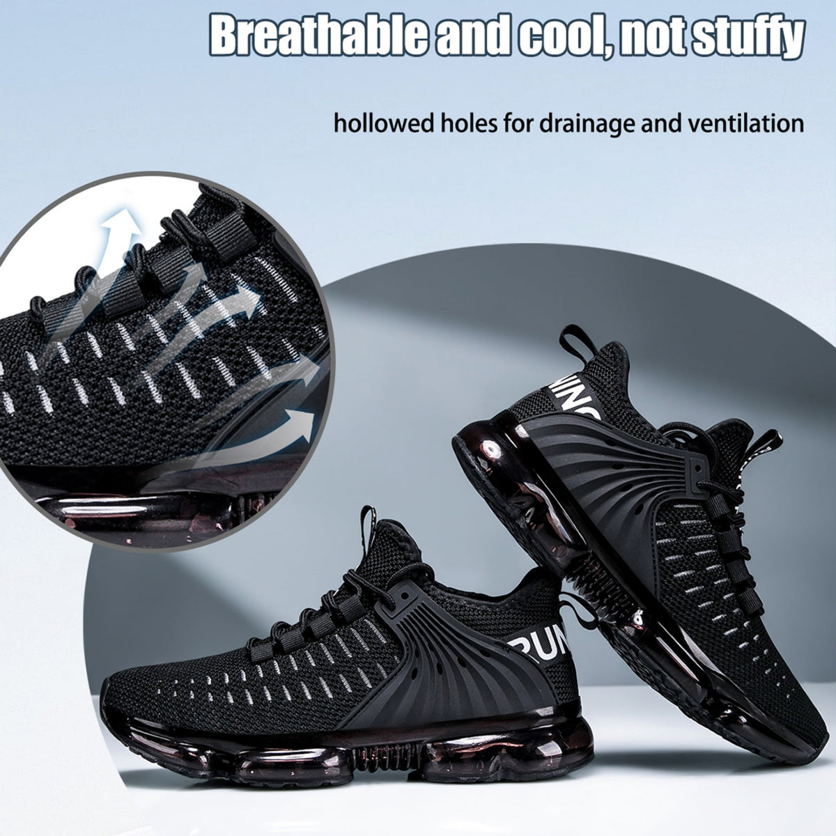 CZV Men Running Sports Shoes Walking Sneakers Air Cushion Non Slip Breathable Fashion Casual with Mesh Athletic Shoes