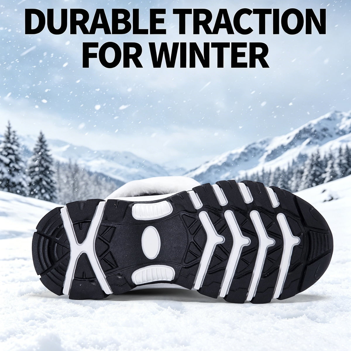 CZV Boys & Girls Black Non-Slip Snow Boots, Warm Fleece Lined Boots for School, Hiking and Outdoor Play