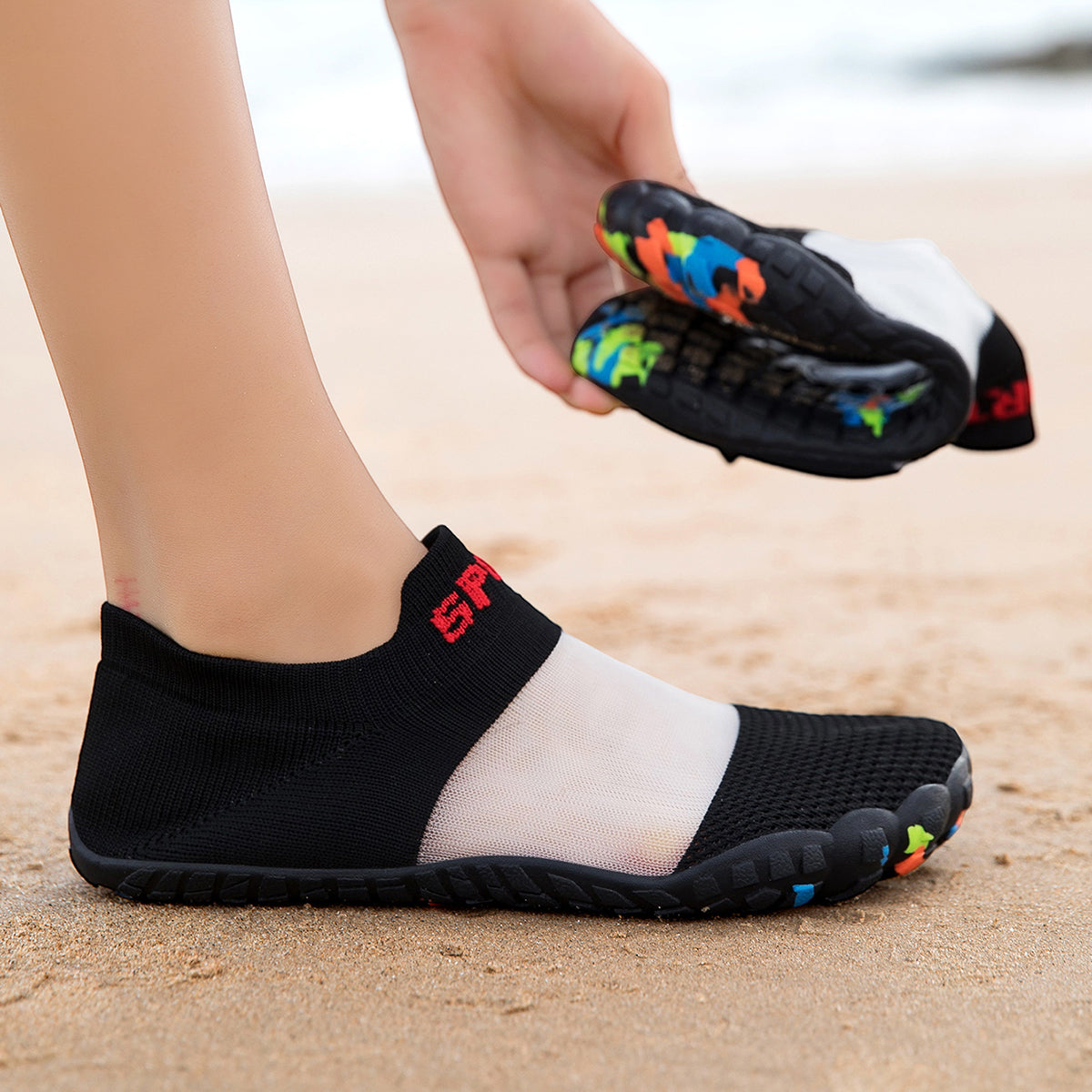 CZV Quick-Dry Kids Beach Shoes Non-Slip Breathable Water Shoes for Girls Toddlers
