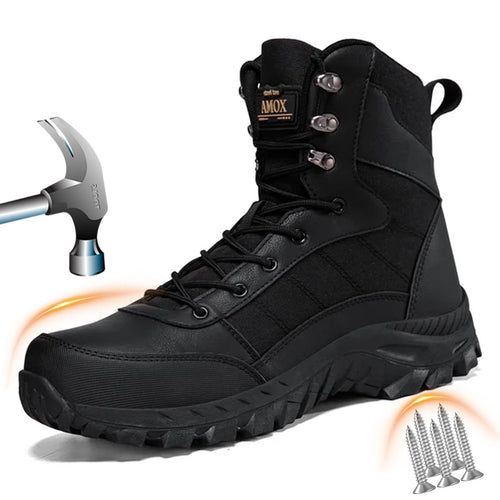 AMOX Men's Steel Toe Work Boots