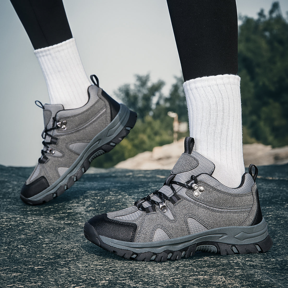 CZV Women's Outdoor Hiking Shoes, Non-Slip Comfortable Work Shoes, Breathable Lightweight Sneakers for Hiking, Camping, Fishing, Casual
