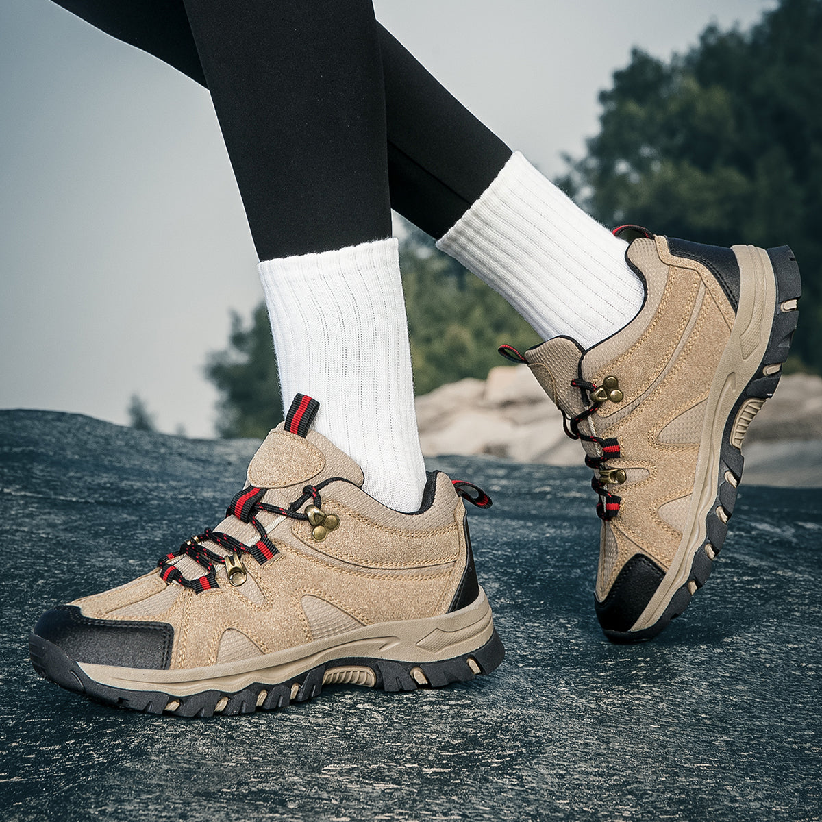 CZV Women's Outdoor Hiking Shoes, Non-Slip Comfortable Work Shoes, Breathable Lightweight Sneakers for Hiking, Camping, Fishing, Casual