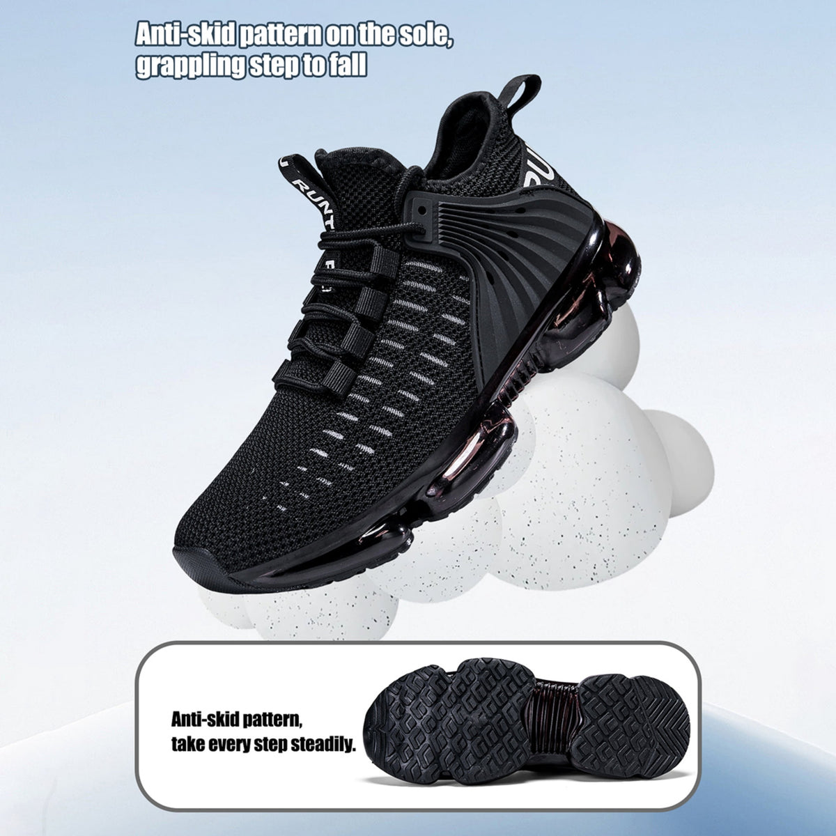CZV Men Running Sports Shoes Walking Sneakers Air Cushion Non Slip Breathable Fashion Casual with Mesh Athletic Shoes