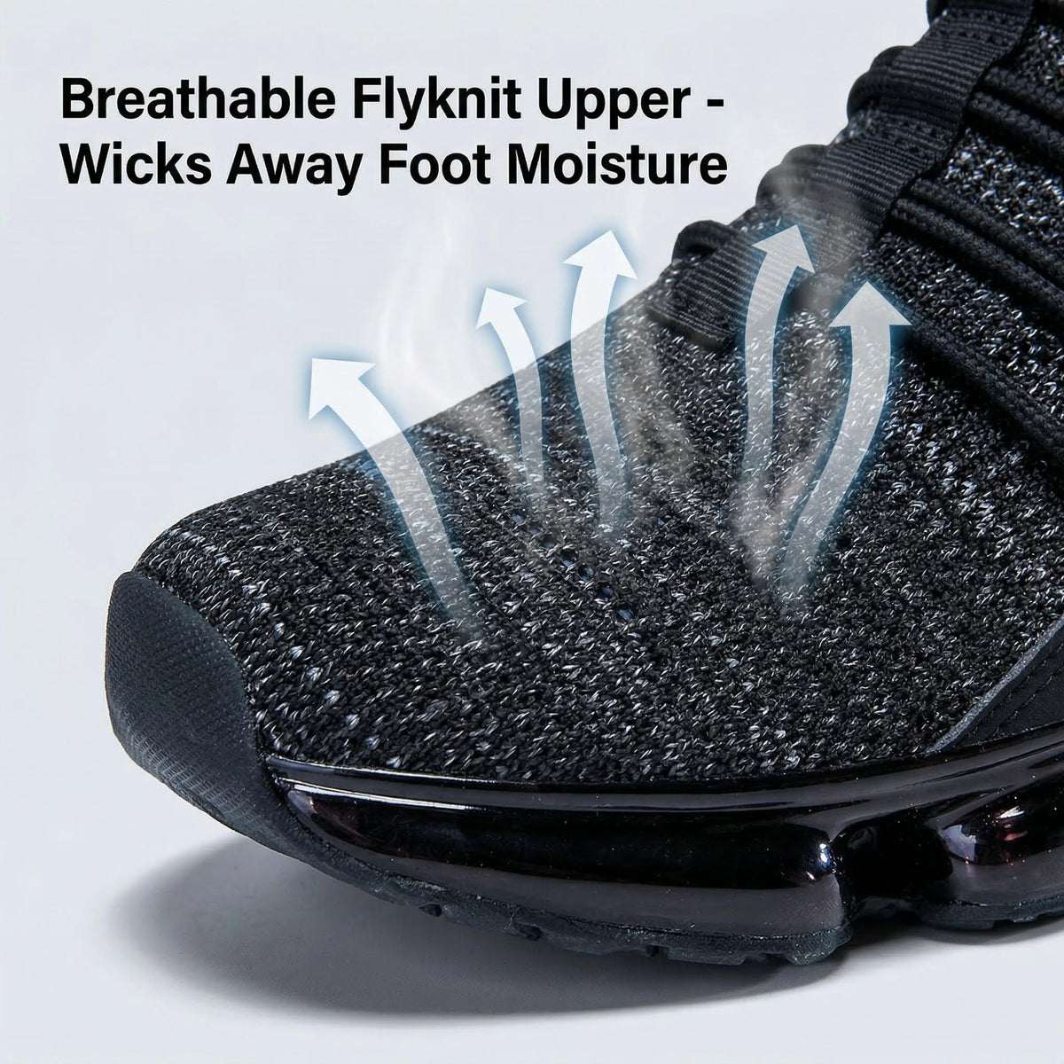 Running Sports Shoes,AMOX Men's Casual Air Cushioned Running Shoes Lightweight Breathable Walking Sneakers for Jogging and Daily Walking,Black Non Slip Fashion Running Shoes for Men